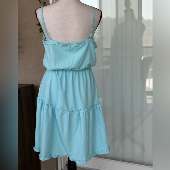 NEOT Light Blue Ruffle Mini Dress - Picture 6 of 8